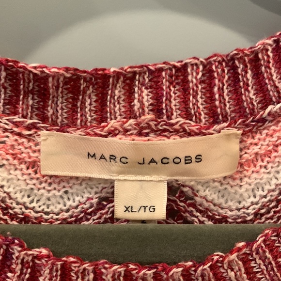 Marc Jacobs Wavy Striped Wool Short Sleeve Sweater - Picture 2 of 4